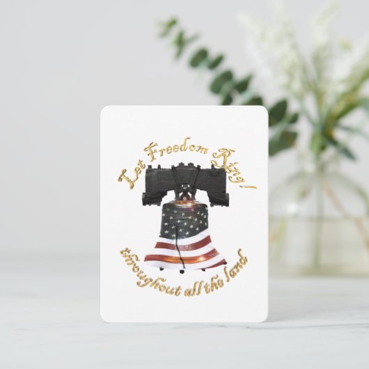 Uitnodiging van American Flag Liberty Bell (Staand voorkant)