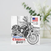 Uitnodiging van Amerikaanse Choppers Juli 4 (Staand voorkant)