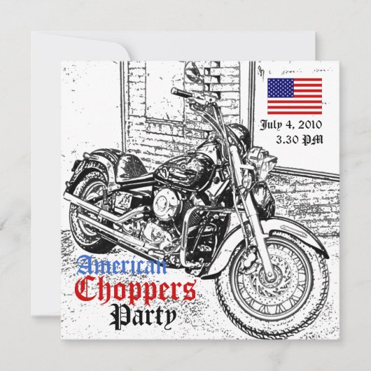 Uitnodiging van Amerikaanse Choppers Juli 4 (Voorkant)