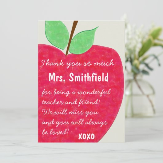 Uitnodiging van Apple-pensionering van Ruby Red Te (Staand voorkant)