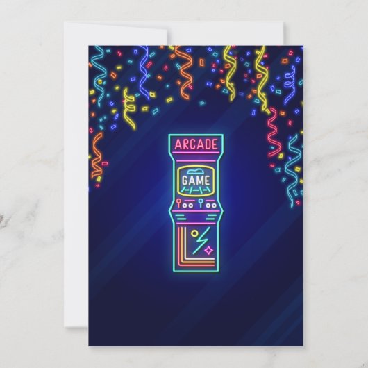 uitnodiging van Arcade Party (Achterkant)