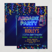 uitnodiging van Arcade Party (Voorkant / Achterkant)