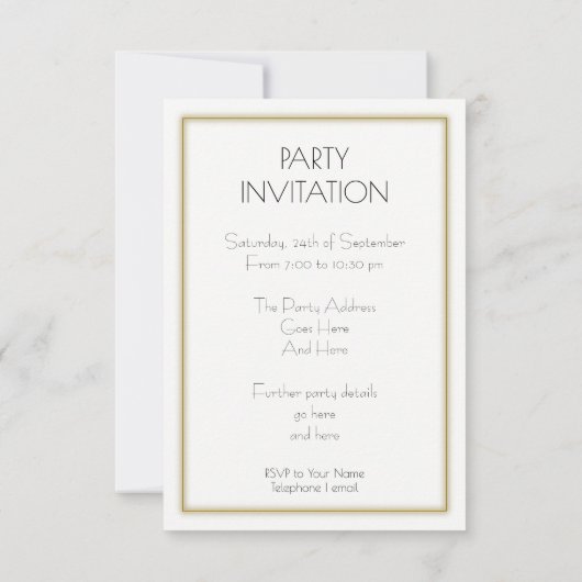 uitnodiging van Athletics Party (Achterkant)