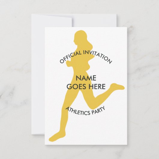 uitnodiging van Athletics Party (Voorkant)