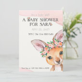 uitnodiging van baby kangaroo voor Baby shower (Staand voorkant)