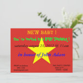 Uitnodiging van baby shower met de vlag van Vietna (Staand voorkant)
