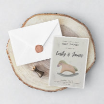 Uitnodiging van baby shower met Rocking Horse