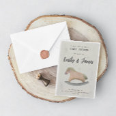 Uitnodiging van baby shower met Rocking Horse