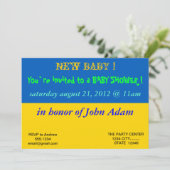Uitnodiging van baby shower met vlag van Oekraïne (Staand voorkant)