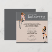 uitnodiging van bachelorette (Voorkant / Achterkant)