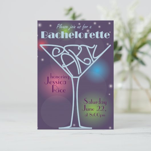 uitnodiging van Bachelorette (Staand voorkant)
