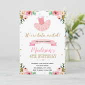 uitnodiging van Ballerina-partij (Staand voorkant)