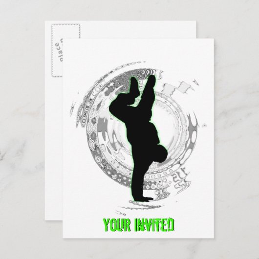 Uitnodiging van Bboy Party (Voorkant / Achterkant)