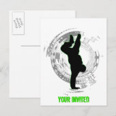 Uitnodiging van Bboy Party Briefkaart (Voorkant / Achterkant)