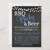 Uitnodiging van BBQ-Baby- en Beer Chalkboard Boy-S (Voorkant)