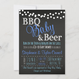 Uitnodiging van BBQ-Baby- en Beer Chalkboard Boy-S