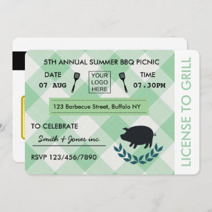 Uitnodiging van BBQ Barbecue Picnic Party