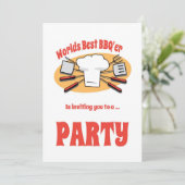 Uitnodiging van BBQ-partij met gereedschap (Staand voorkant)