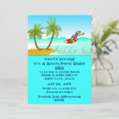 Uitnodiging van beach/pool (Staand voorkant)