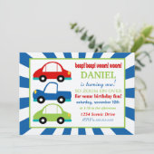 Uitnodiging van Beep Beep Birthday Party (Staand voorkant)