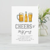 Uitnodiging van Beer Birthday | Drink Birthday Inv (Staand voorkant)