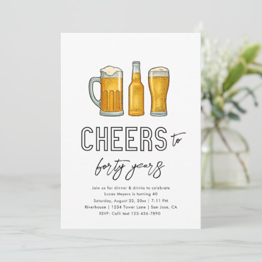 Uitnodiging van Beer Birthday | Drink Birthday Inv (Staand voorkant)