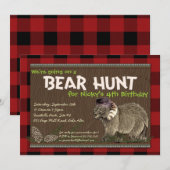 Uitnodiging van beer Hunt Adventure Party (Voorkant / Achterkant)