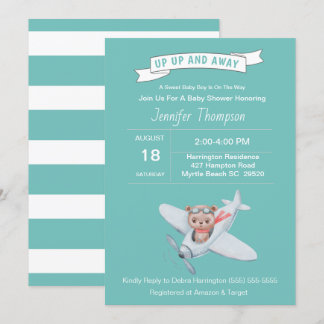 Uitnodiging van beren voor piloten en Baby showers