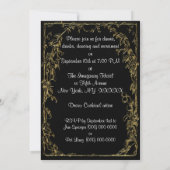 Uitnodiging van binnenpartijen, zwart en goudglas (Achterkant)