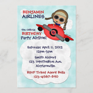 uitnodiging van Birthday Party Airlines