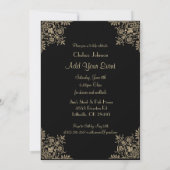 Uitnodiging van Black and Gold All Occasion Party (Achterkant)
