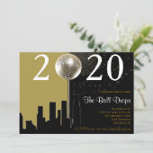 Uitnodiging van Black and Gold Ball New Years Eve  (Staand voorkant)