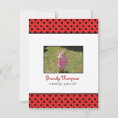Uitnodiging van Black and Red Polka Dot Lady Bug P (Voorkant)