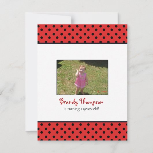 Uitnodiging van Black and Red Polka Dot Lady Bug P (Voorkant)