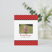 Uitnodiging van Black and Red Polka Dot Lady Bug P (Staand voorkant)