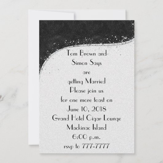 Uitnodiging van Black and Silver Gay Bachelor Part (Achterkant)