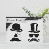 Uitnodiging van Black and Silver Gay Bachelor Part (Staand voorkant)