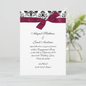 Uitnodiging van Black Burgundy Ribbon Engagement P (Staand voorkant)