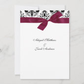 Uitnodiging van Black Burgundy Ribbon Engagement P (Achterkant)