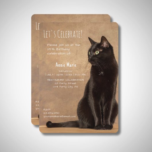 Uitnodiging van Black Cat Birthday