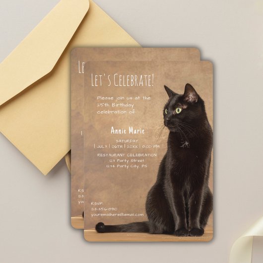 Uitnodiging van Black Cat Birthday