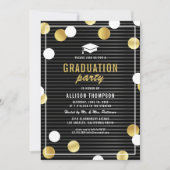 Uitnodiging van Black Gold Graduation Party (Voorkant)