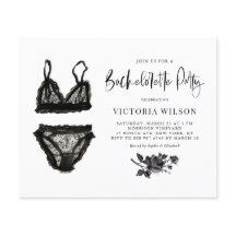 Uitnodiging van Black Lace Lingerie Bachelorette