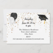 Uitnodiging van Black Pet Photo Graduparty (Achterkant)