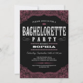 Uitnodiging van Black & Pink Paisley Bachelorette (Voorkant)