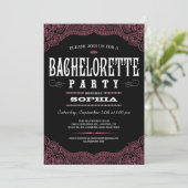 Uitnodiging van Black & Pink Paisley Bachelorette (Staand voorkant)