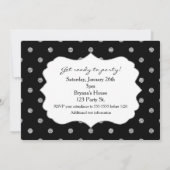 Uitnodiging van Black & Silver Faux Polka Dots Par (Achterkant)