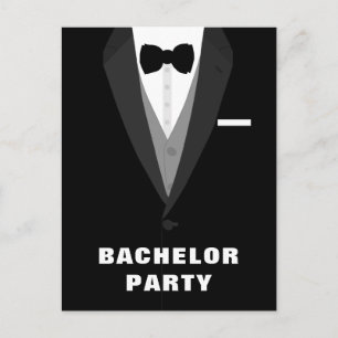 Uitnodiging van Black Tuxedo Bachelor Party