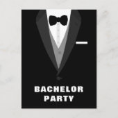 Uitnodiging van Black Tuxedo Bachelor Party (Voorkant)