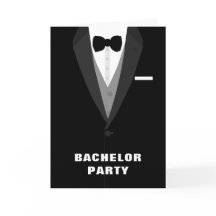 Uitnodiging van Black Tuxedo Bachelor Party